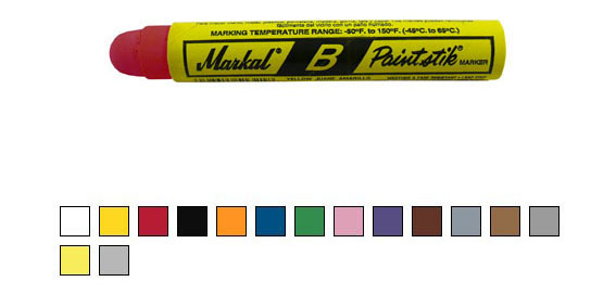 Markal® 96652 Stylmark® Paint Tube Marker, 1/8 in Tip, Metal Ball Tip,  White